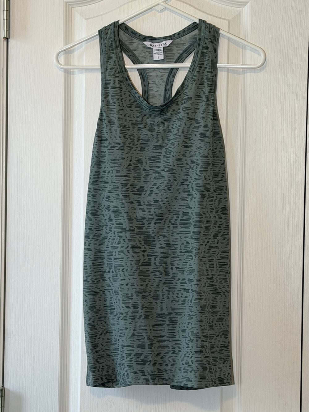 Athleta Womens Racerback Tank Top Size L Green Workout Active